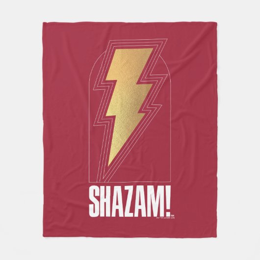 SCHAZAM! Götterwut | Abzeichen mit Blitzschlag Fleecedecke (Vorderseite)