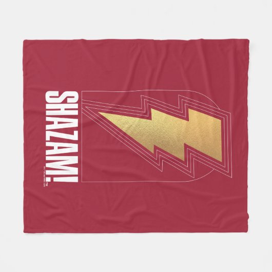 SCHAZAM! Götterwut | Abzeichen mit Blitzschlag Fleecedecke (Vorderseite (Horizontal))