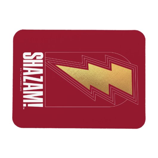 SCHAZAM! Götterwut | Abzeichen mit Blitzschlag Magnet (Horizontal)