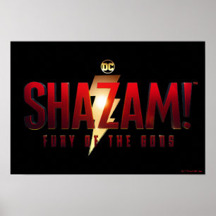 SCHAZAM! Götterwut Fury of the Gods Logo Poster
