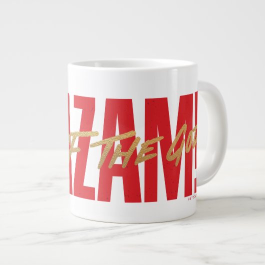 SCHAZAM! Götterwut | Logo für die goldene Markieru Jumbo-Tasse (Vorderseite Rechts)