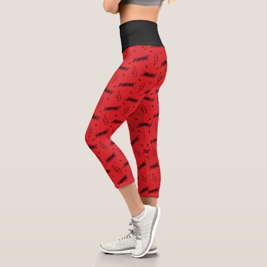 SCHAZAM! Götterwut | Marker Doodle Muster Capri Leggings (Links)