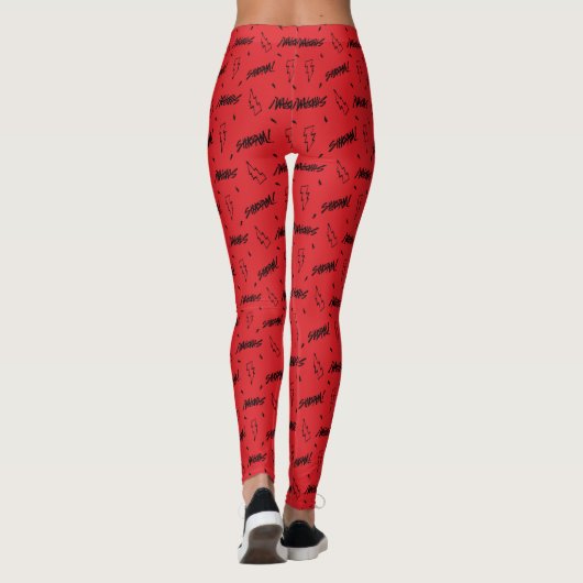 SCHAZAM! Götterwut | Marker Doodle Muster Leggings (Rückseite)
