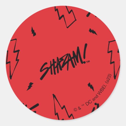 SCHAZAM! Götterwut | Marker Doodle Muster Runder Aufkleber (Vorderseite)