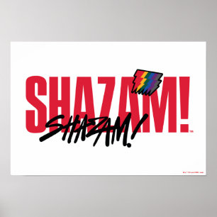 SCHAZAM! Götterwut   Rainbow Bolzen-Logo Poster