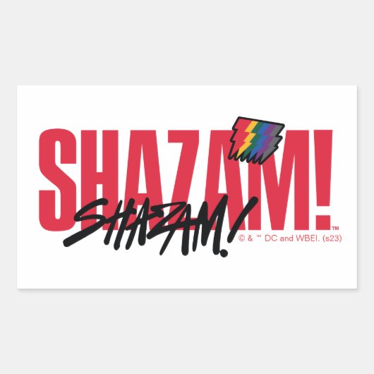 SCHAZAM! Götterwut | Rainbow Bolzen-Logo Rechteckiger Aufkleber (Vorderseite)