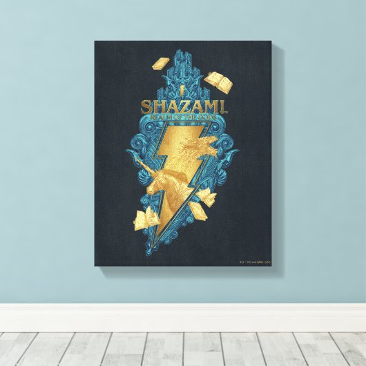 SCHAZAM! Götterwut | Reich des Götter-Logos Leinwanddruck (Insitu (Holzboden))