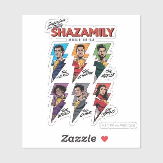 SCHAZAM! Götterwut | SCHAZAMily-Comic-Bolzen Aufkleber (Blatt)