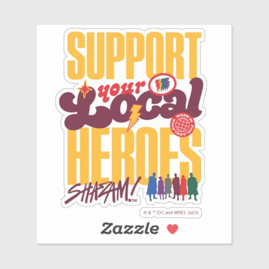 SCHAZAM! Götterwut | Unterstützung lokaler Helden Aufkleber (Blatt)