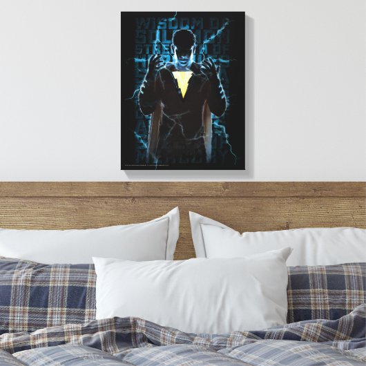 SCHAZAM! | Shazam & Abilities BlitzTypografie Leinwanddruck (Insitu (Schlafzimmer))