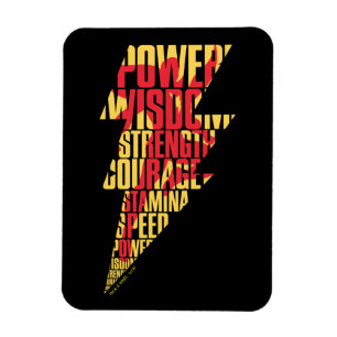 SCHAZAM!   Shazam Abilities Lightning Graphic Magnet