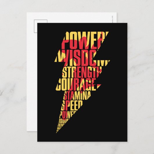 SCHAZAM! | Shazam Abilities Lightning Graphic Postkarte (Vorne/Hinten)