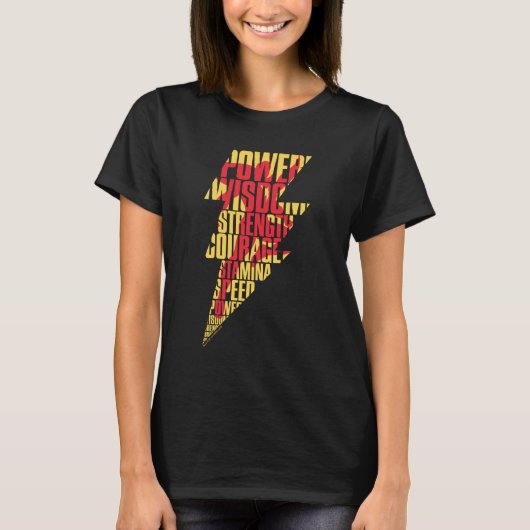 SCHAZAM! | Shazam Abilities Lightning Graphic T-Shirt (Vorderseite)