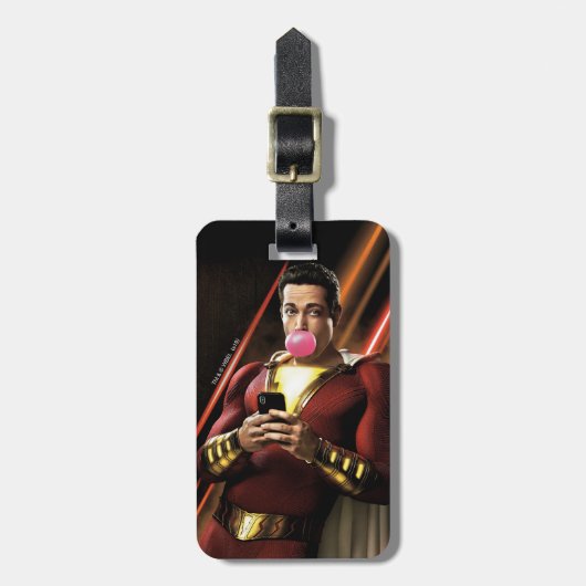 SCHAZAM! | Shazam Blasble Bubble Gum Gepäckanhänger (Vorderseite vertikal)