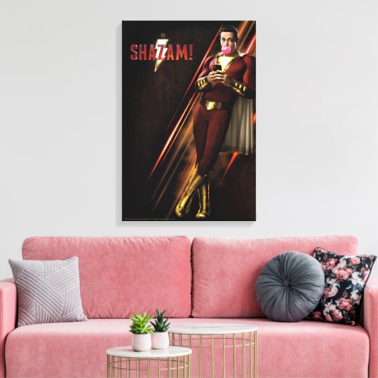SCHAZAM! | Shazam Blasble Bubble Gum Leinwanddruck (Insitu (Wohnzimmer))