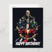 SCHAZAM! | Shazam Family Vs. Dr. Sivana Postkarte (Vorne/Hinten)