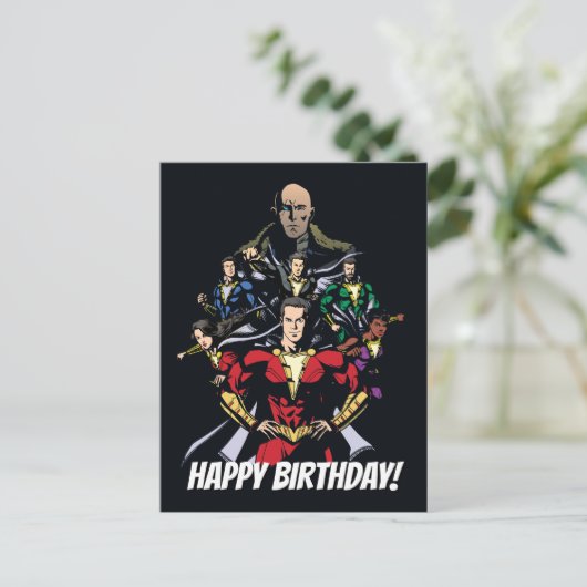 SCHAZAM! | Shazam Family Vs. Dr. Sivana Postkarte (Stehend Vorderseite)