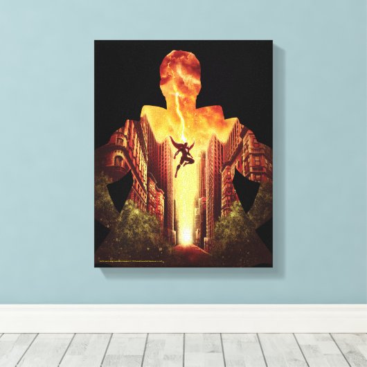 SCHAZAM! | Shazam Sunset Silhouette Leinwanddruck (Insitu (Holzboden))