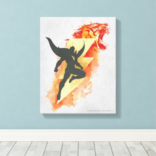 SCHAZAM! | Shazam Tiger & Lightning Graphic Leinwanddruck (Insitu (Holzboden))