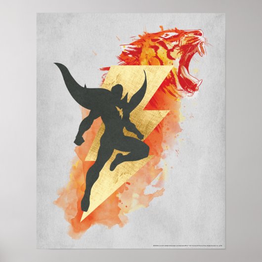 SCHAZAM! | Shazam Tiger & Lightning Graphic Poster (Vorne)