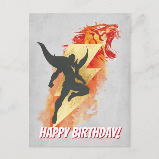 SCHAZAM! | Shazam Tiger & Lightning Graphic Postkarte (Vorderseite)