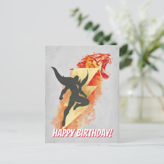 SCHAZAM! | Shazam Tiger & Lightning Graphic Postkarte (Stehend Vorderseite)