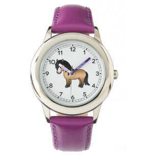 Scheckfuchs Shetlandpony Süße Cartoon-Illustration Armbanduhr