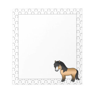 Scheckfuchs Shetlandpony Süße Cartoon-Illustration Notizblock