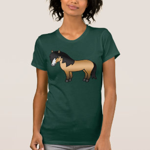 Scheckfuchs Shetlandpony Süße Cartoon-Illustration T-Shirt