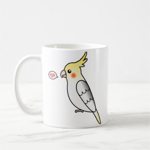 Scheckiger Cartoon Cockatiel Papagei Vogel Liebe Kaffeetasse