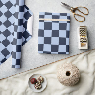 Scheckiges Hellblau & Dunkelblau Geschenkpapier Ro