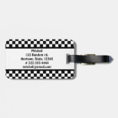 Scheckschwarze Monogramm Gepäckanhänger (Rückseite horizontal)