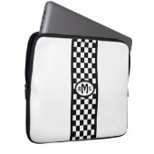 Scheckschwarze Monogramm Laptopschutzhülle (Vorne Rechts)
