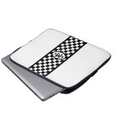 Scheckschwarze Monogramm Laptopschutzhülle (Vorne Knopf)