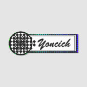 Scheckte Drehung von Kenneth Yoncich Namensschild (Vorderseite)