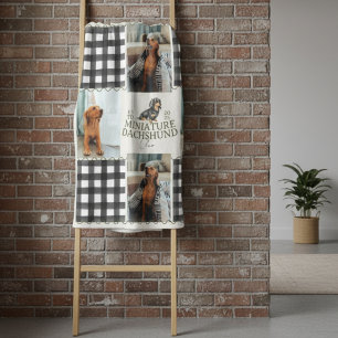 Scheckte Gingham Dackel Haustier Vier Foto Fleecedecke