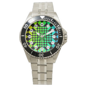 Scheckte Illusion (M-Gesicht) von Kenneth Yoncich Armbanduhr