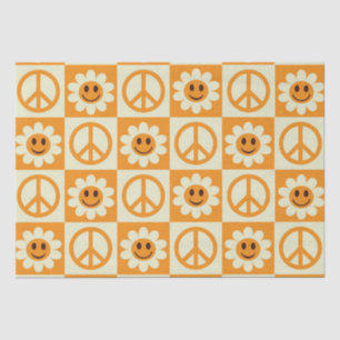 Scheckte Lächelnde Blume und Friedenszeichen Orang Seidenpapier