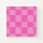 Scheckte Liebe in Magenta und Weißes Monogramm Notizblock (Rückseite)