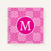 Scheckte Liebe in Magenta und Weißes Monogramm Notizblock (Vorderseite)