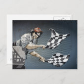 Scheckte Markierung für den Motorlauf der Postkart Postkarte (Vorne/Hinten)