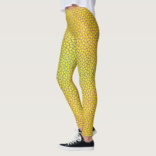 Scheckte Netzmuster 01 BYellow BG Leggings (Links)