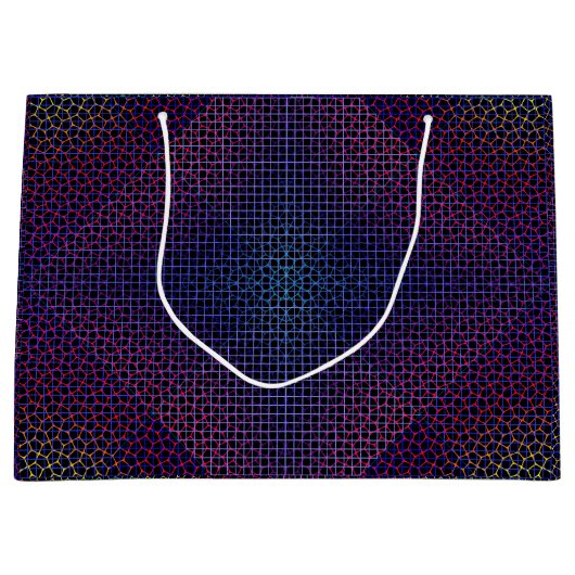 Scheckte Netzmuster 01 Schwarze BG Große Geschenktüte (Vorderseite)