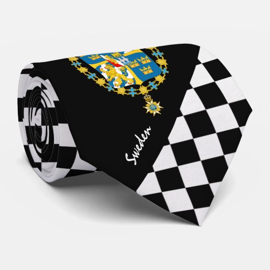 Scheckte schwedische Krawatte, schwedische Flaggen Krawatte (Gerollt)