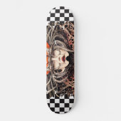 Schecktes Retro-Cooles Mädchen Skateboard (Vorderseite)