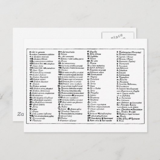 Scheeles alchemistische Symbole Postkarte (Vorne/Hinten)