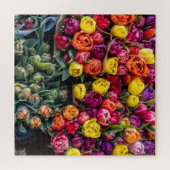 Scheffel frischer Blumen Markt – Farbige Blütenpra Puzzle (Horizontal)