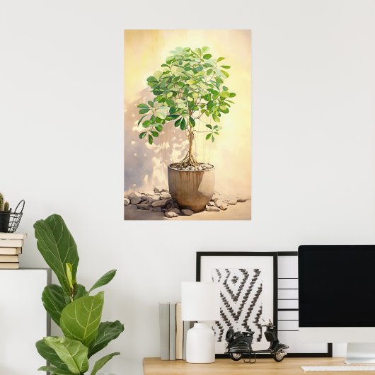 Schefflera Heptaphylla in Pot Poster (Heimbüro)
