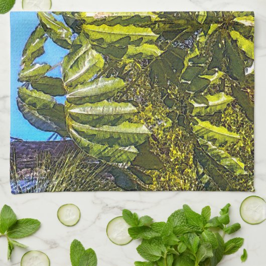 Schefflera Umbrellas Kitchen Towel 1 Geschirrtuch (Gefaltet)