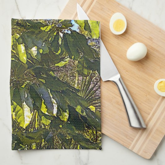 Schefflera Umbrellas Kitchen Towel 2 Geschirrtuch (Viertel Falte)